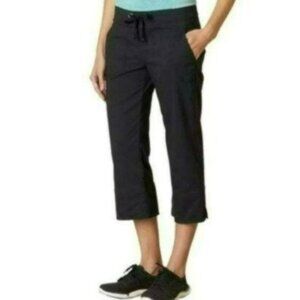 Prana Bliss Women's Small Black Cotton Stretch Pull On Mid Rise Capri Pants